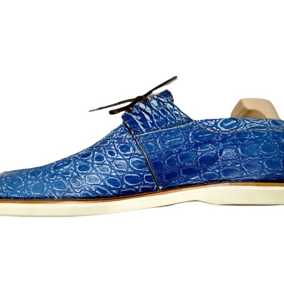Maison Koly X Enzo Bonafe Zanzibar Suede alligator Navy - Picture 4 of 7